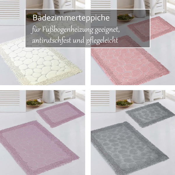Badezimmerteppiche in verschiedenen Designs und Farben