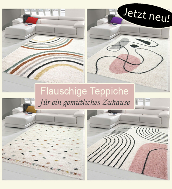 Flauschige Wohnzimmerteppiche in Pastellfarben