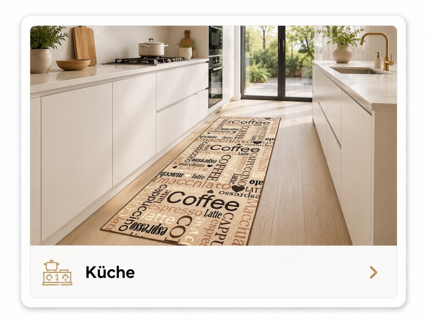 Küchenteppich als Läufer in moderner Küche
