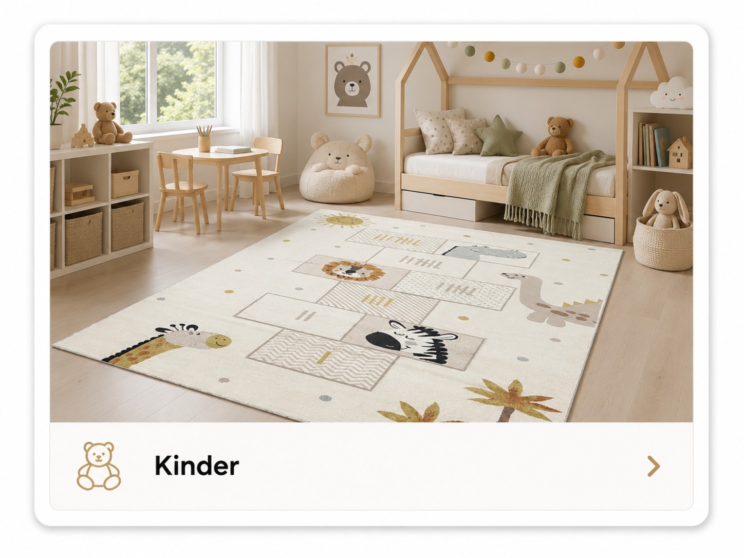 Kinderteppich im freundlichen Kinderzimmer